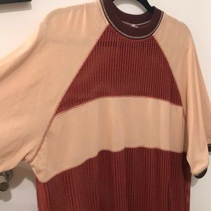 Rad half mesh material shirt